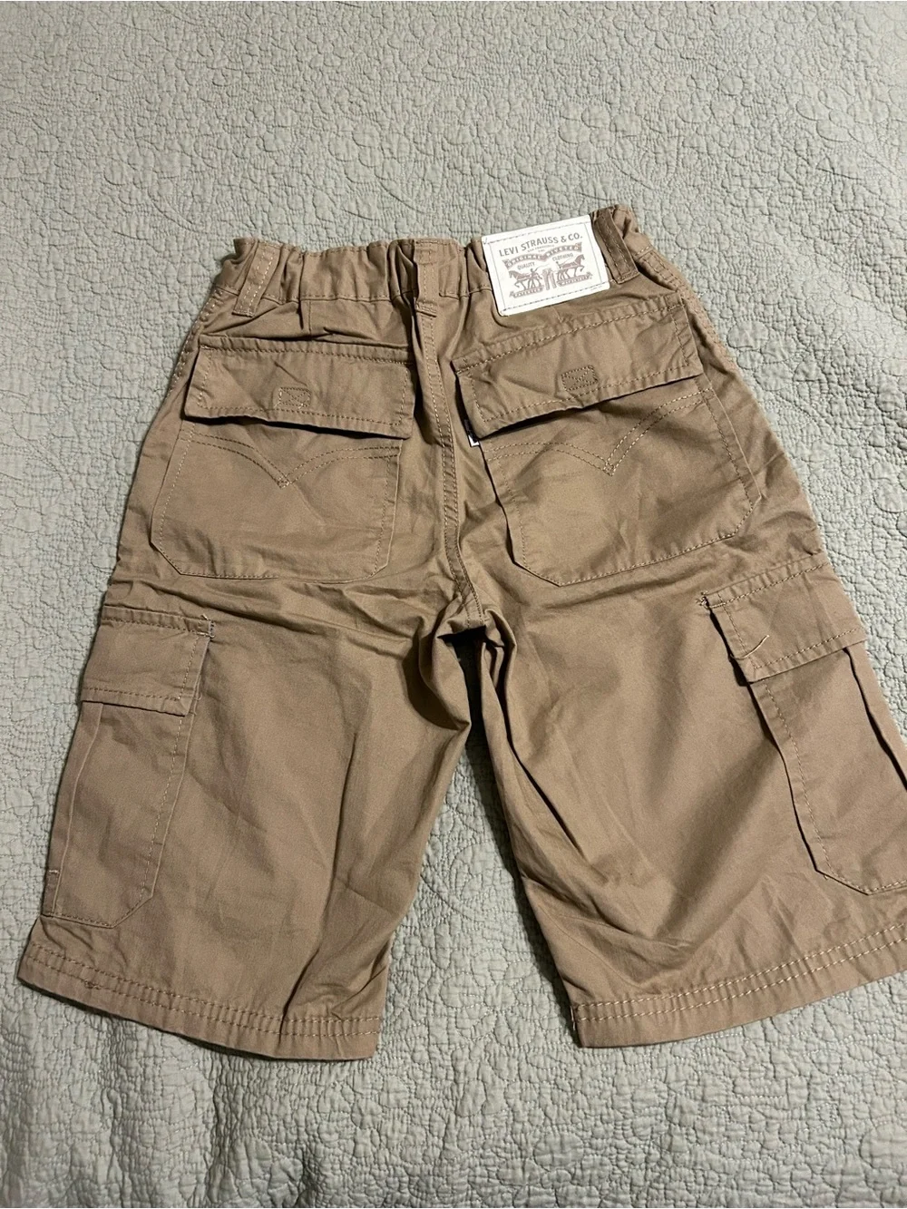 Levis Boys Tan Cargo Shorts - Breathable Utility Style